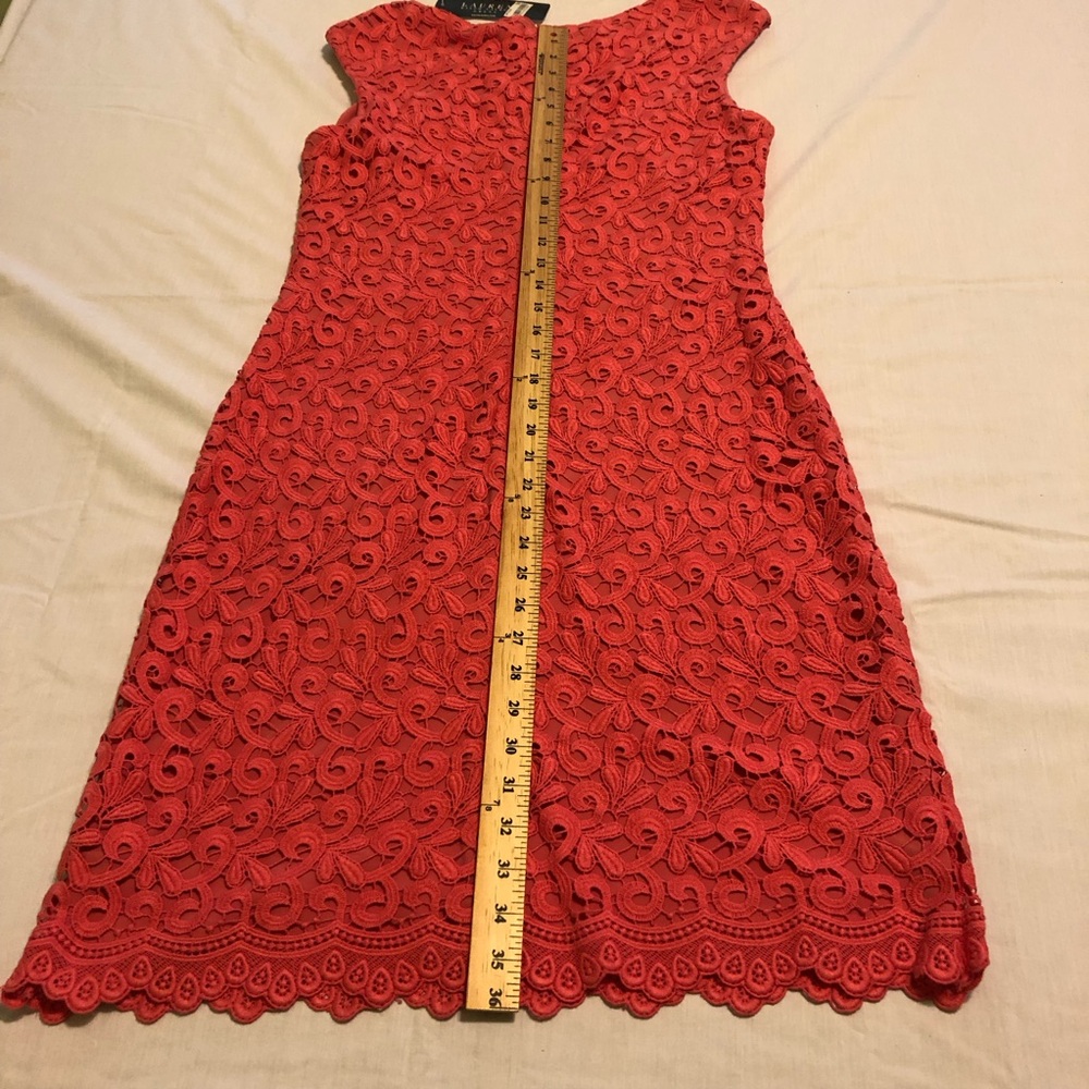 Ralph Lauren Coral Lace Midi Dress; NWT; Size 8 - Picture 7 of 16